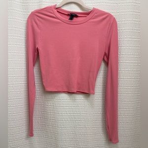 Forever 21 Long-Sleeve Pink Crop Top